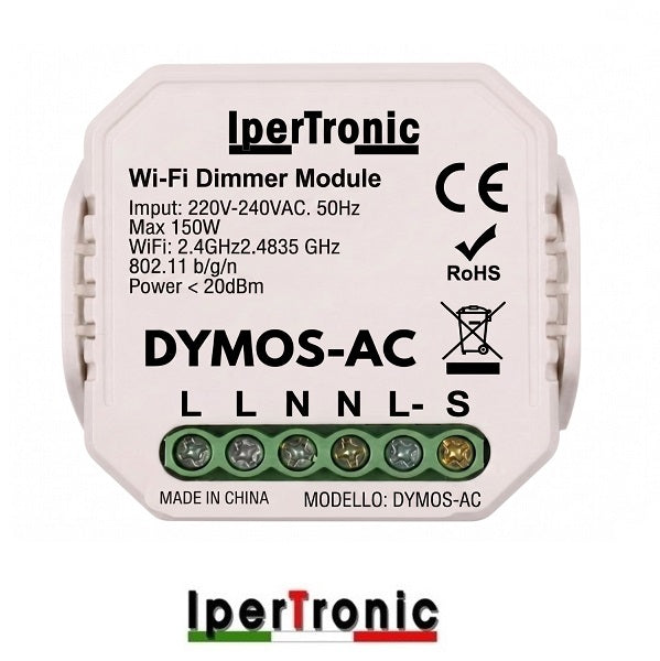 Dimmer smart WIFI ipertronic 220-240 VAC 200W per illuminotecnica