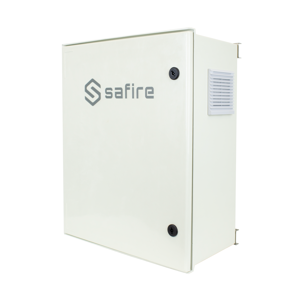 Armadio in poliestere SMC con switch a 8 porte e UPS, grado di protezione IP55
