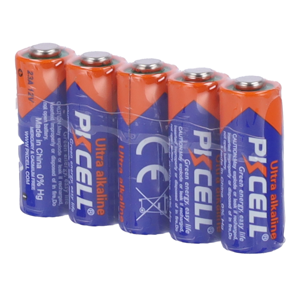 Pack 5x Batteria 23A - PKCELL - Alcalina Zn-MnO2 non ricaricabile - Tensione 12V - Capacità nominale 50mAh
