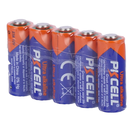 Pack 5x Batteria 23A - PKCELL - Alcalina Zn-MnO2 non ricaricabile - Tensione 12V - Capacità nominale 50mAh