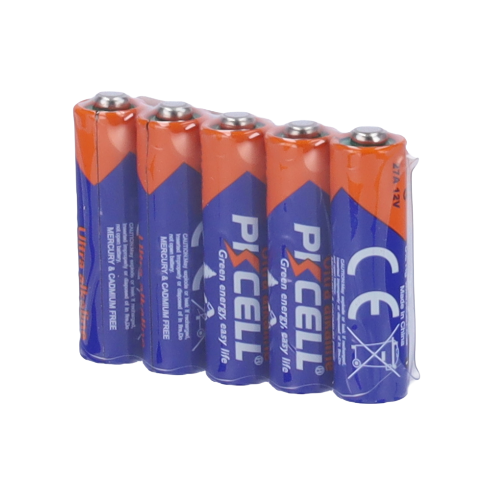 Pack 5x Batteria 27A - PKCELL - Alcalina Zn-MnO2 non ricaricabile - Tensione 12V - Capacità nominale 22mAh