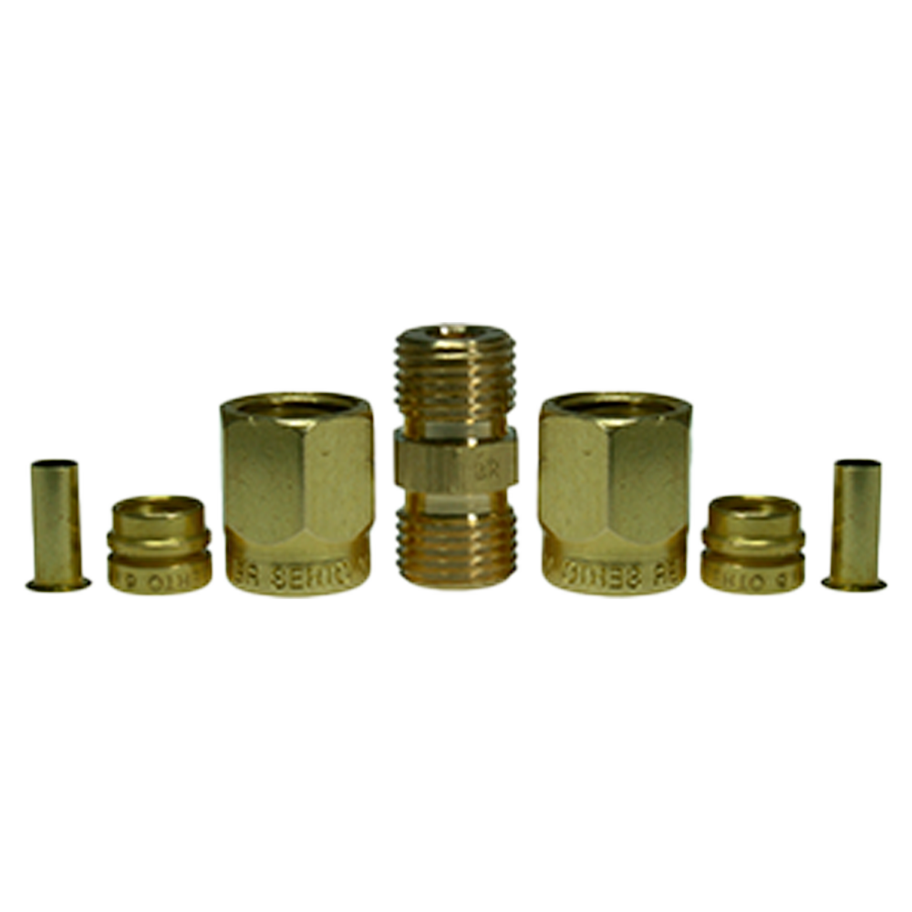 Securiton - Set di adattatori in ottone per tubi in teflon - Include SJ 6/4 CuZn, SS4 CuZn, SS3 CuZn