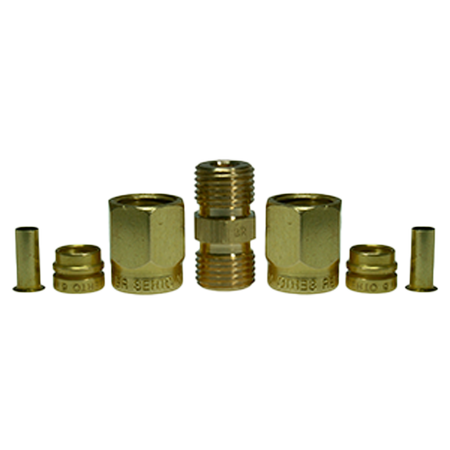 Securiton - Set di adattatori in ottone per tubi in teflon - Include SJ 6/4 CuZn, SS4 CuZn, SS3 CuZn