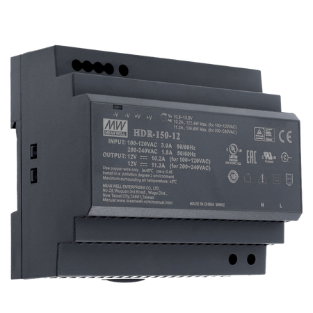 Akuvox Alimentatore - Uscita 12 V / 10 A / 150 W - 2 uscite - 178 (H) x 97 (I) x 38 (P) mm - Montaggio su guida DIN