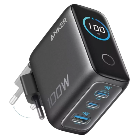 Anker - Caricabatterie USB - Potenza 100W | Con doppia uscita - Ricarica rapida | Tecnologia GaN
