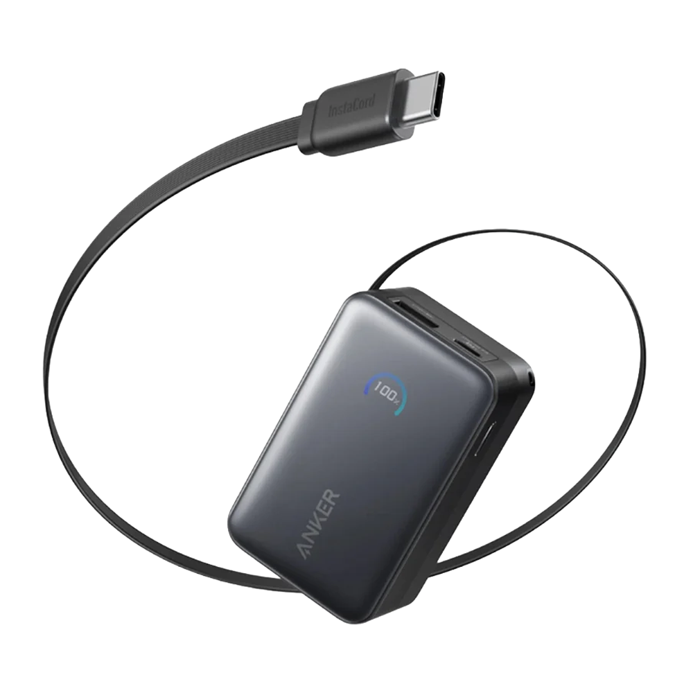 Anker Power Bank Mini - Capacità 10000mAh - Ingresso 1x USB-C e cavo incluso - Uscite 1x USB-C, 1x USB-A e cavo incluso