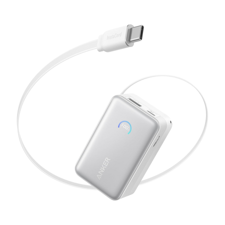 Anker Power Bank Mini - Capacità 10000mAh - Ingresso 1x USB-C e cavo incluso - Uscite 1x USB-C, 1x USB-A e cavo incluso