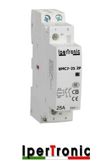 Contattore 25 A modulare 2P NO 24 VAC/DC
