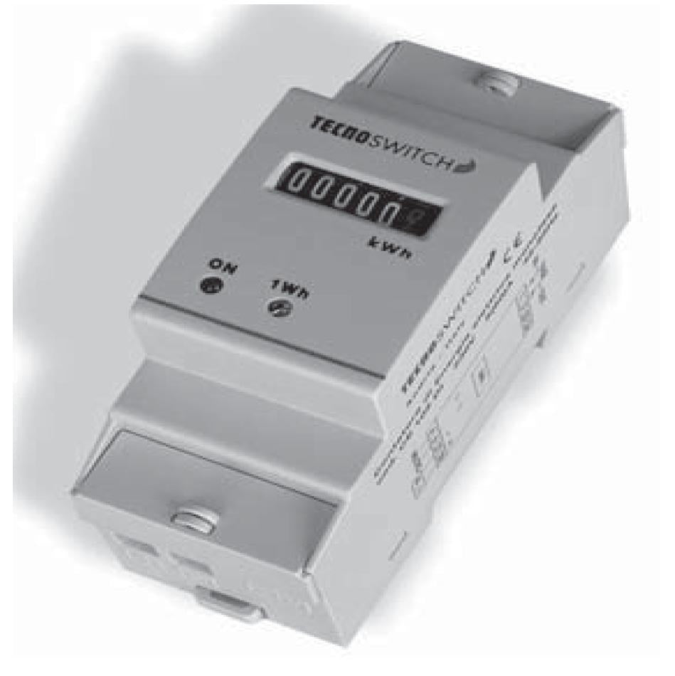 Contatore elettronico di energia monofase 60 A 2 moduli DIN Tecnoswitch