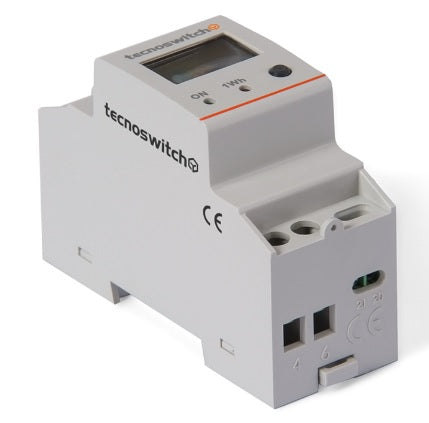 Contatore di energia digitale monofase 230 V 2 moduli DIN Tecnoswitch