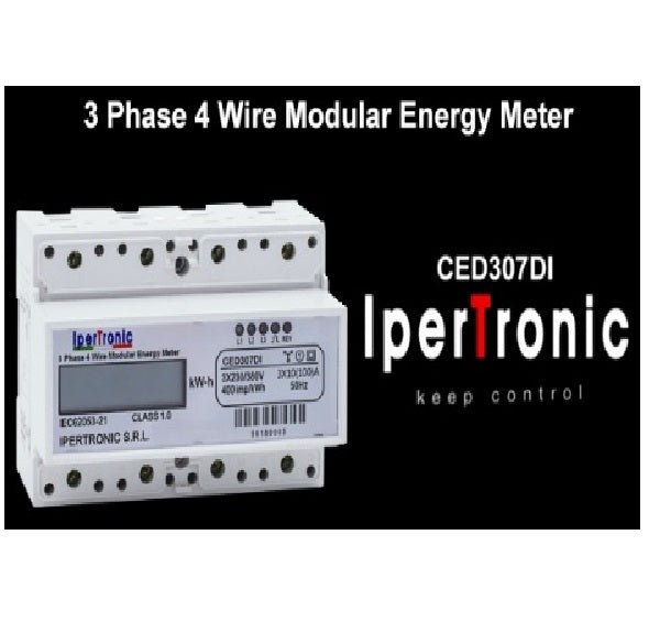 Contatore di energia trifase 100 A con display LCD