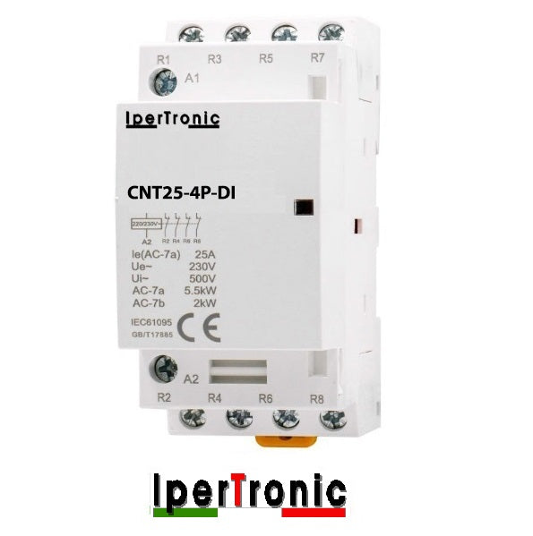 Contattore modulare 25 A 4 poli NO 230 V