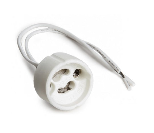 Portalampada GU10 in ceramica bianco con cavo 100 mm