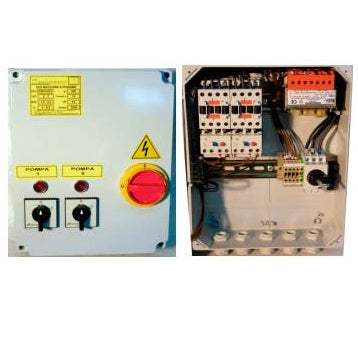 Quadro avviamento diretto per 2 macchine 2-3 HP 380 V