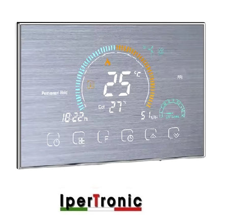Cronotermostato da incasso settimanale WIFI 230 VAC touch acciaio spazzolato