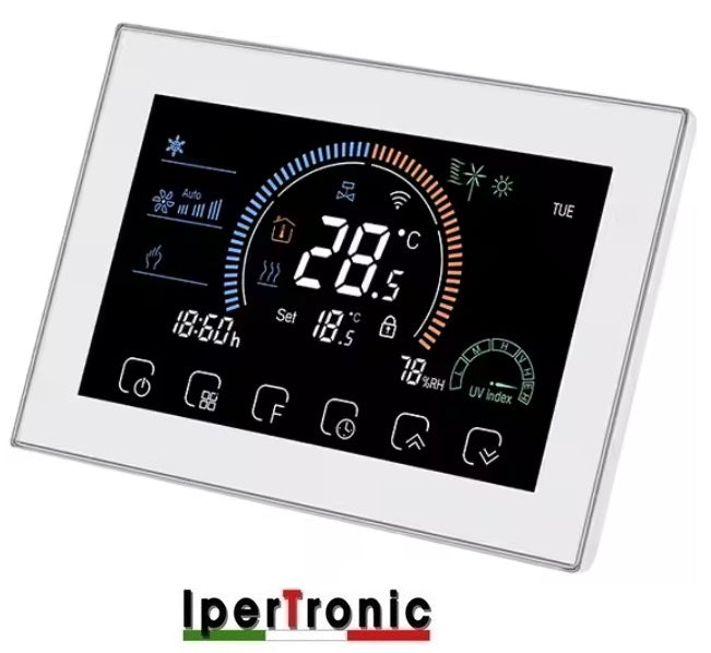Cronotermostato da incasso settimanale WIFI 230 VAC touch bianco