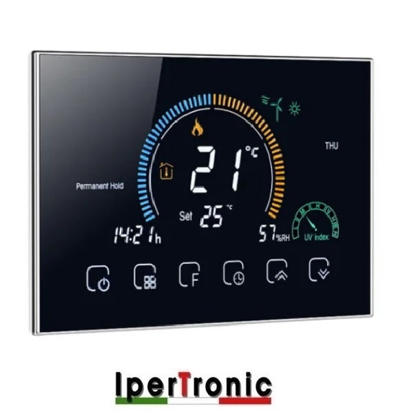 Cronotermostato da incasso settimanale WIFI 230 VAC touch nero