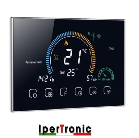 Cronotermostato da incasso settimanale WIFI 230 VAC touch nero