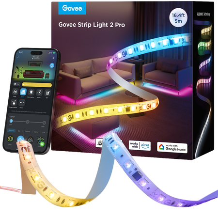 Govee Striscia LED Phantasy intelligente 10m - Wi-Fi 2.4 GHz + Bluetooth - Colore RGBWW segmentato - 200 lumen/m