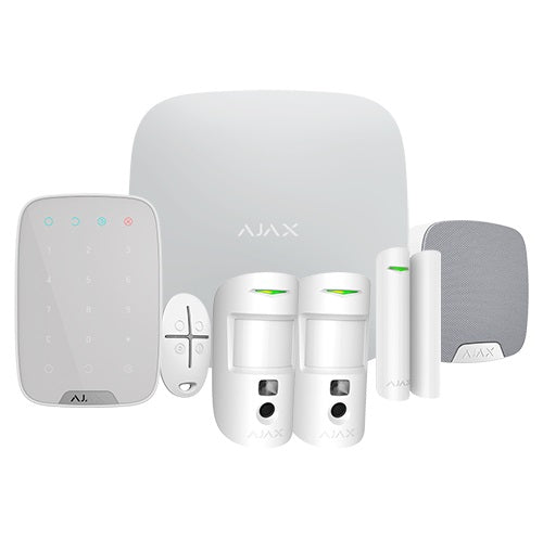 Kit allarme Ajax Hub 2 Plus Grado 2 con 2 Pircam bianco