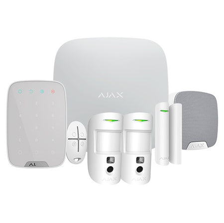 Kit allarme Ajax Hub 2 Plus Grado 2 con 2 Pircam bianco