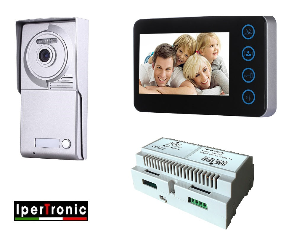 Kit videocitofonico monofamiliare 2 fili monitor 4.3"