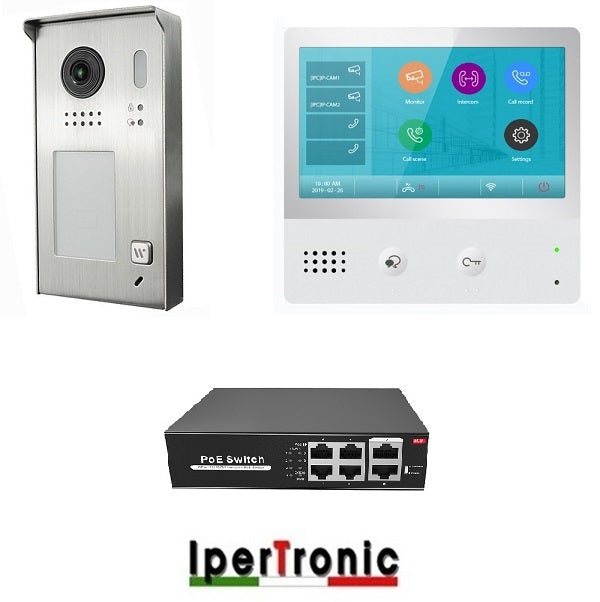 Kit videocitofono monofamiliare IP WIFI SD