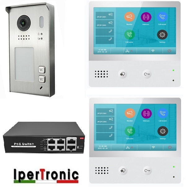 Kit videocitofono bifamiliare IP WIFI SD