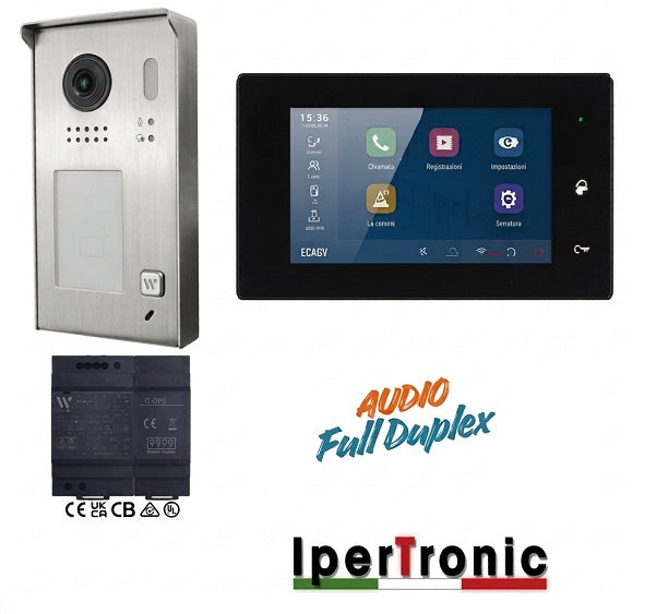 Kit videocitofonico monofamiliare BUS TDH 7" touch