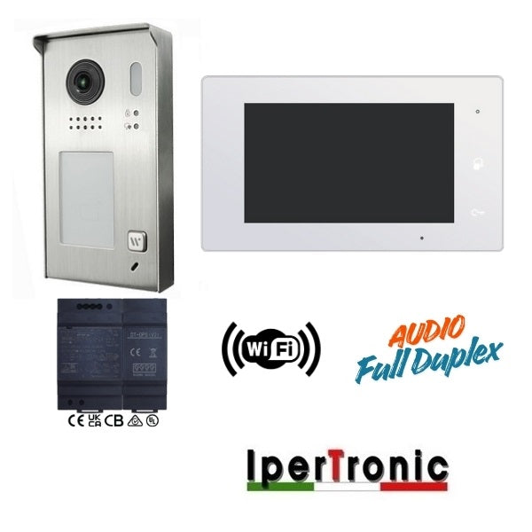 Kit videocitofonico monofamiliare BUS TDH 2 fili WiFi - monitor 7"