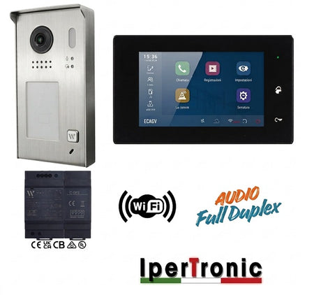 Kit videocitofonico monofamiliare BUS TDH Wi-Fi Tuya