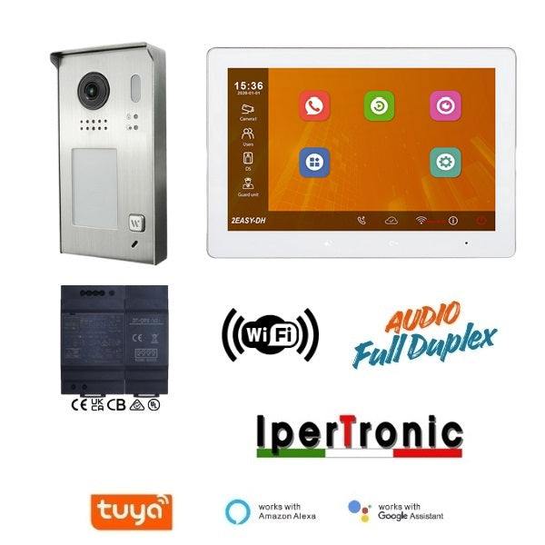 Kit video monofamiliare BUS TDH audio full duplex WIFI monitor 10" tuya