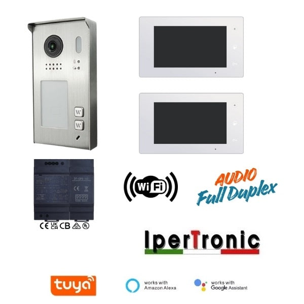 Kit video bifamiliare BUS TDH audio full duplex WIFI monitor tuya