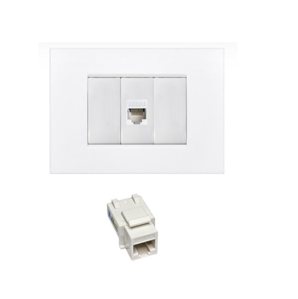 Presa a muro RJ45 keystone Cat.5e bianca Tecnoswitch
