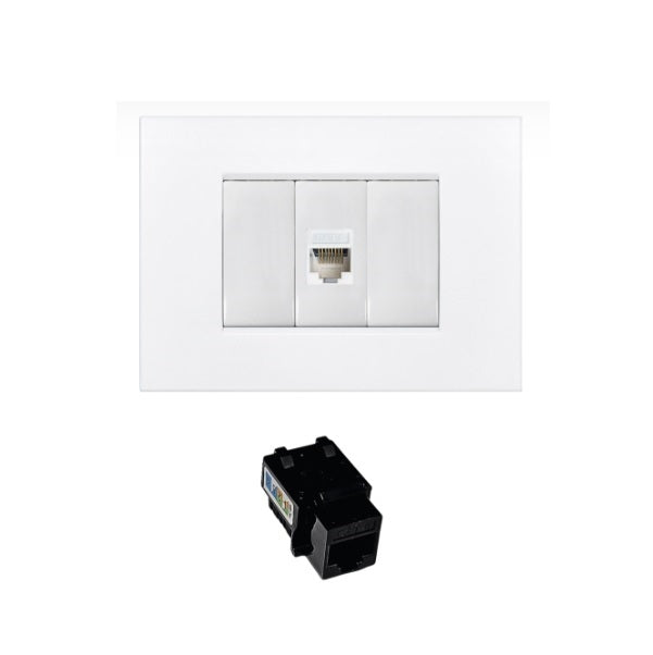 Presa a muro RJ45 keystone Cat.5e nera Tecnoswitch