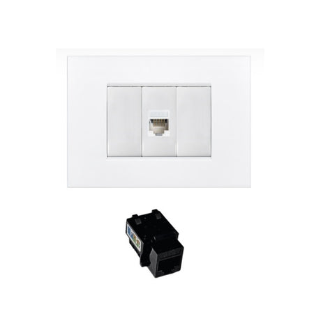 Presa a muro RJ45 keystone Cat.5e nera Tecnoswitch