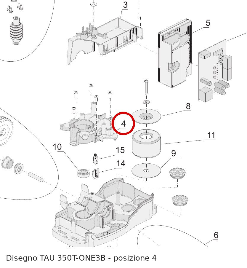 Corpo superiore in alluminio TAU per serie T-ONE