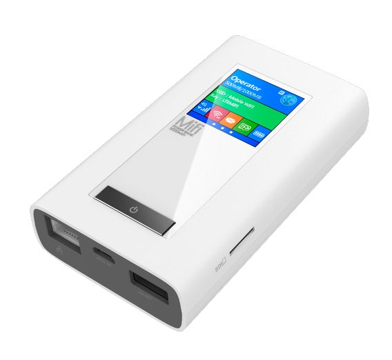 Router 4G Wi-Fi portatile con power bank 5200 mAh e schermo LCD