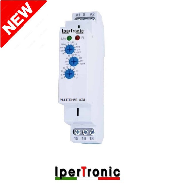 Timer multifunzione mono rele 230 V 16 A con blocco timer