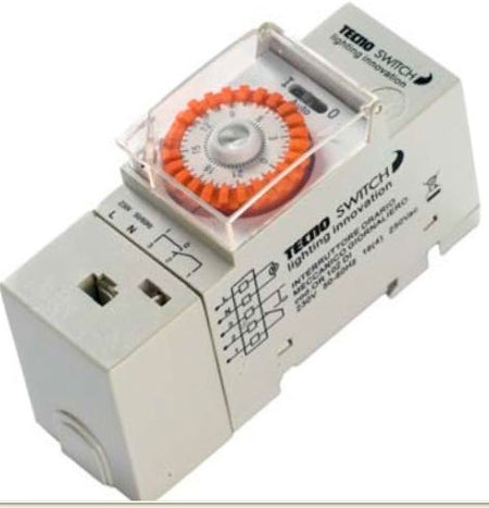 Interruttore orario meccanico giornaliero 2 moduli Tecnoswitch