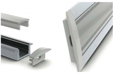 Profilo in alluminio da incasso R-Slim 2 m
