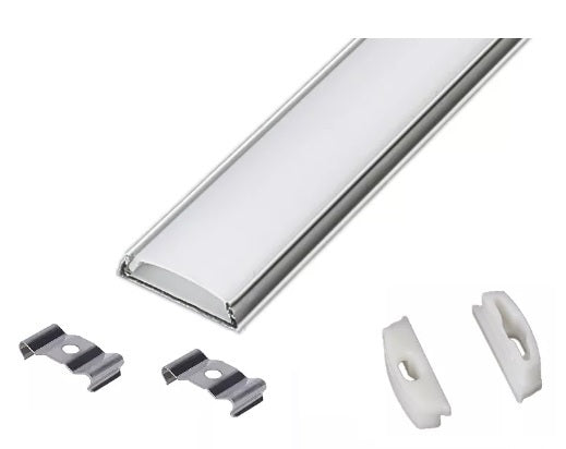 Kit profilo piatto Slim line 15 in alluminio 2 m con cover opaca