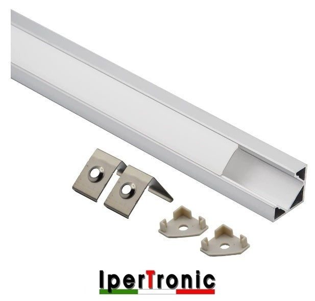 Kit profilo alluminio angolare 2MT 15,8X15,8MM