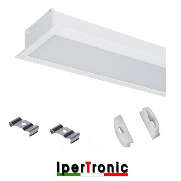 Kit profilo alluminio bianco incasso 2MT