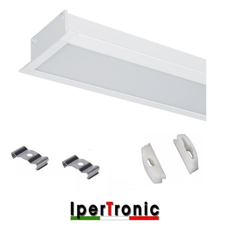 Kit profilo alluminio bianco incasso 2MT