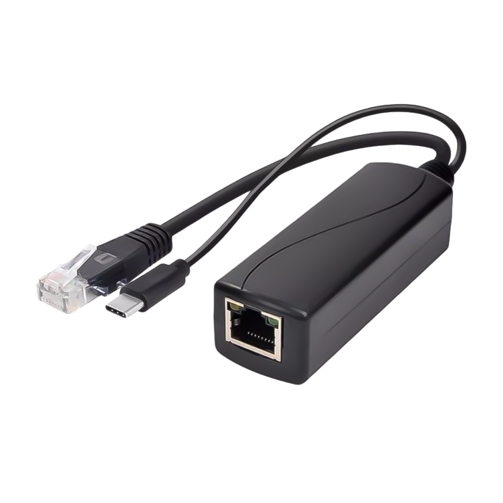 Splitter PoE economico e pratico di 23W. - Divide contemporaneamente energia e dati di rete.