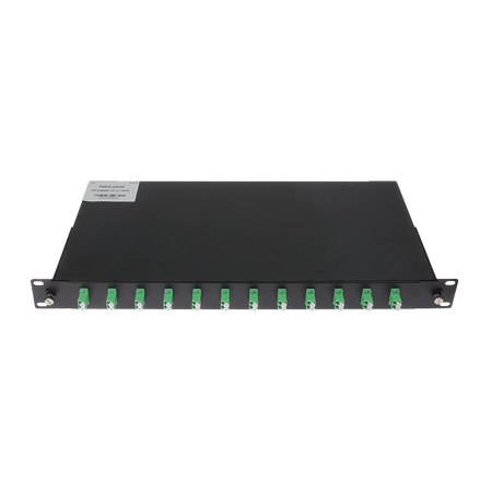 Pannello patch 1U per rack da 19 pollici - Include 12 adattatori LC duplex preinstallati