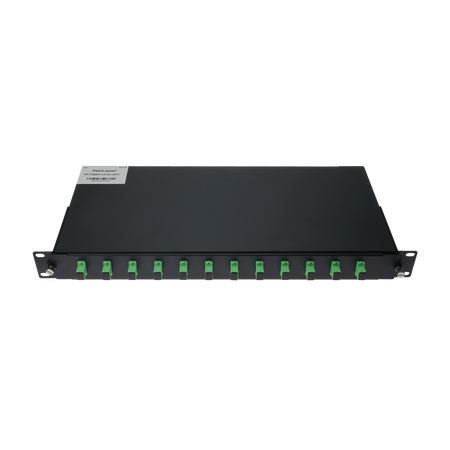 Pannello patch 1U per rack da 19 pollici - Include 12 adattatori SC simplex installati