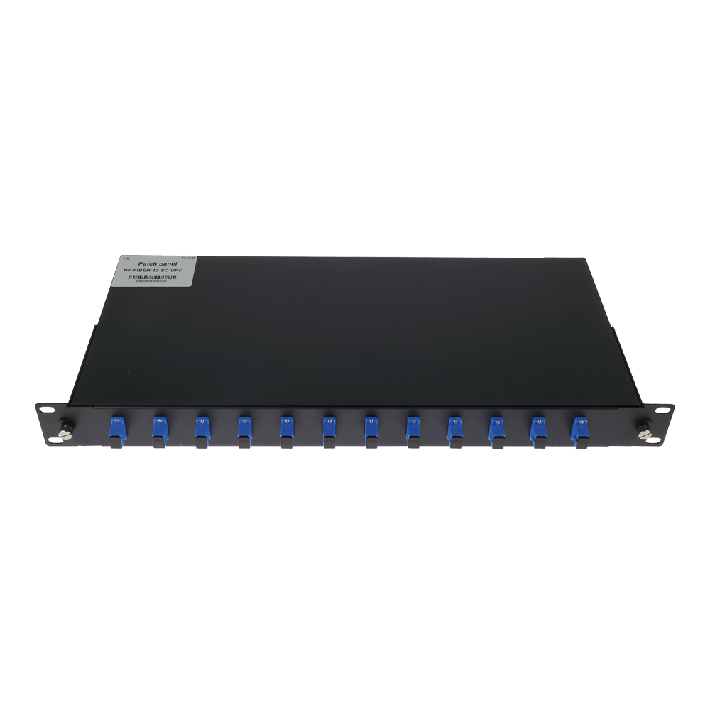 Pannello patch 1U per rack da 19 pollici - Include 12 adattatori SC simplex installati