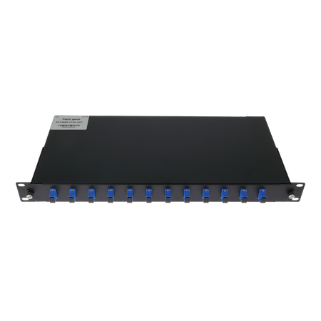 Pannello patch 1U per rack da 19 pollici - Include 12 adattatori SC simplex installati